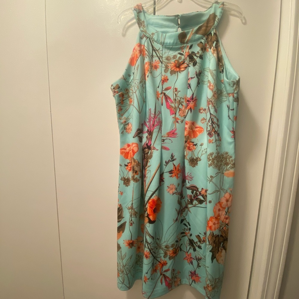 Tropical themed sleeveless dress